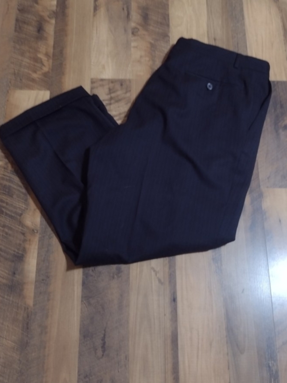 Versini Men's Blue Pinstripe 100% Wool Pants Sz 38 W